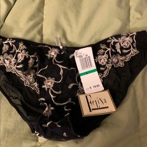 Felina black lace panty size large